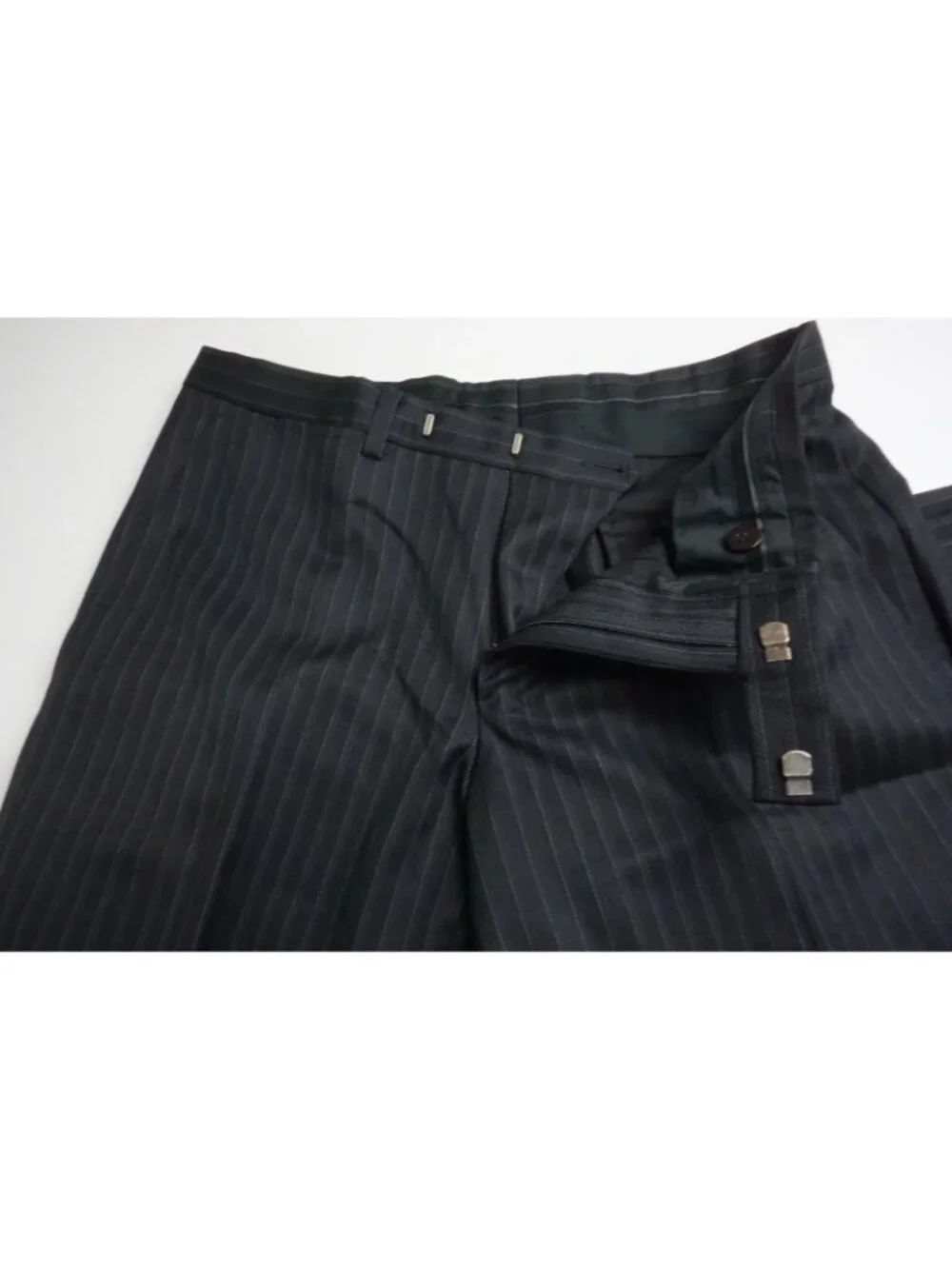Gucci Black Striped 100% Wool 2 Pc Suit Jacket Pants 46 EU BRAND NEW